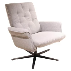 Fernsehsessel Pete Modell 7826 32 V14 Stoff Q2 Fashio Gletscher Hellgrau Sternfuß pulverbeschichtet Anthrazit