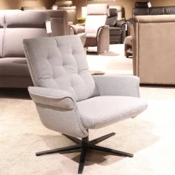 Fernsehsessel Pete Modell 7826 32 V14 Stoff Q2 Fashio Gletscher Hellgrau Sternfuß pulverbeschichtet Anthrazit