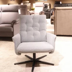 Fernsehsessel Pete Modell 7826 32 V14 Stoff Q2 Fashio Gletscher Hellgrau Sternfuß pulverbeschichtet Anthrazit