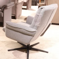 Fernsehsessel Pete Modell 7826 32 V14 Stoff Q2 Fashio Gletscher Hellgrau Sternfuß pulverbeschichtet Anthrazit