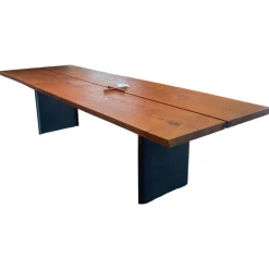 Fixtisch Echt.zeit Holz Eiche Gebürstet Urig Naturöl Gestell Schwarz Metallwangen