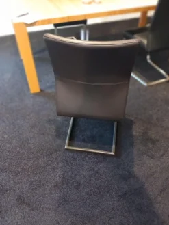 Freischwinger Katy 3 Leder Toledo Braun Gestell Edelstahl Gebürstet