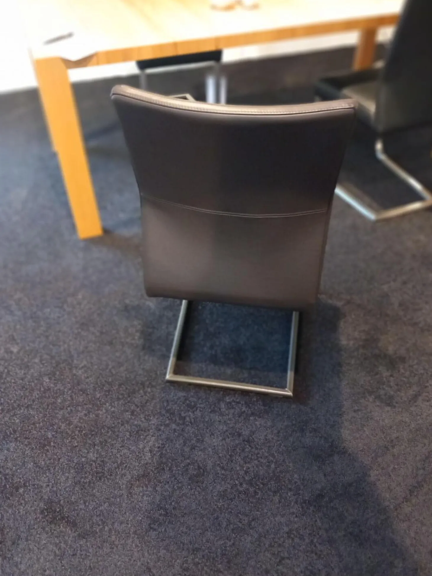 Freischwinger Katy 3 Leder Toledo Braun Gestell Edelstahl Gebürstet