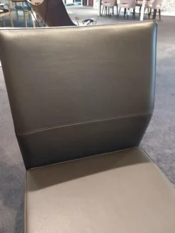 Freischwinger Katy 3 Leder Toledo Braun Gestell Edelstahl Gebürstet