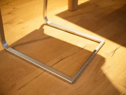 Freischwinger Magnum Semianilinleder L1 Black Schwarz Gestell Chrom Edelstahl Finish Armlehne Eiche