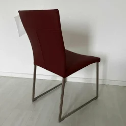 Freischwinger Stay Light Bezug Leder Toledo Cherry Kufengestell Edelstahl Matt