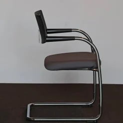 Freischwinger Visavis 2 Bezug Stoff Torso Citterio 76 Antra Gestell Glanzverchromt