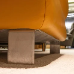 Funktionseckgarnitur Relaxa 6 0 Leder Punch Curry Gelb Metallwinkelfuß Aluminium Gebürstet