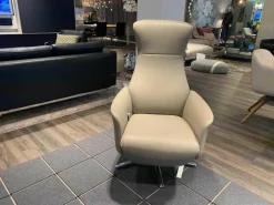 Funktionssessel Cleo Leder Taupe A91