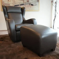 Funktionssessel Mama Mia Mit Hocker Leder Soft Grip 228 Dunkelbraun