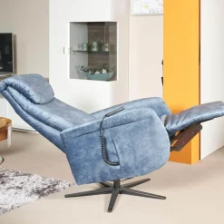 Funktionssessel Noah M Blau Sternfuß Schwarz Verstellbar