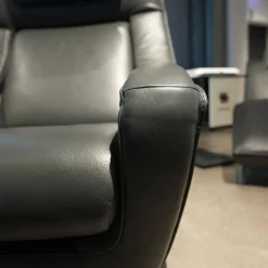 Funktionssessel Yoko No 12 VM Leder C Classic Pepper Schwarz Grau Gabel Alu Matt Schwarz