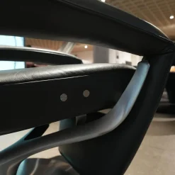 Funktionssessel Yoko No 12 VM Leder C Classic Pepper Schwarz Grau Gabel Alu Matt Schwarz