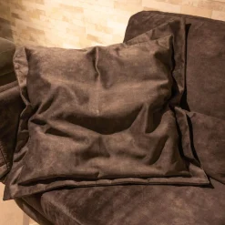 Funktionssofa 738 SK Stoff Craft Stone 8 Grau Metallfuß 283 Chrom Glänzend Mit Drehsitzfunktion Und Kissen