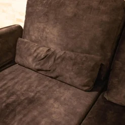 Funktionssofa 738 SK Stoff Craft Stone 8 Grau Metallfuß 283 Chrom Glänzend Mit Drehsitzfunktion Und Kissen