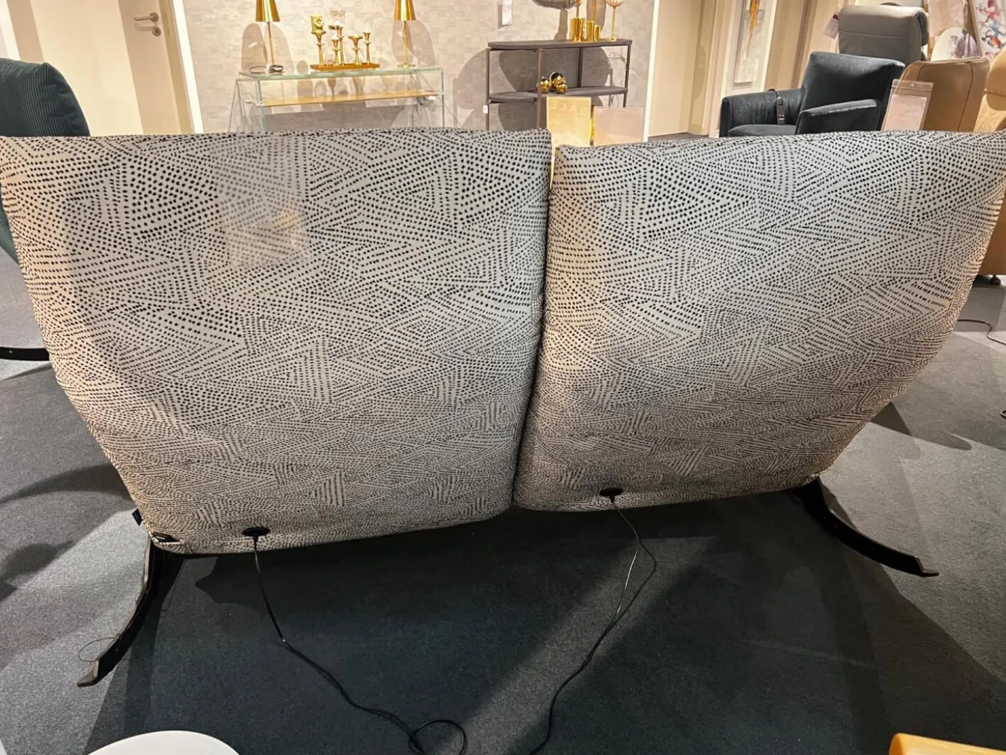 Funktionssofa Rockfrog Outdoor Stoff Sprinkle Natur 1404 30 Creme Schwarz Gestell Schwarz Feinstruktur