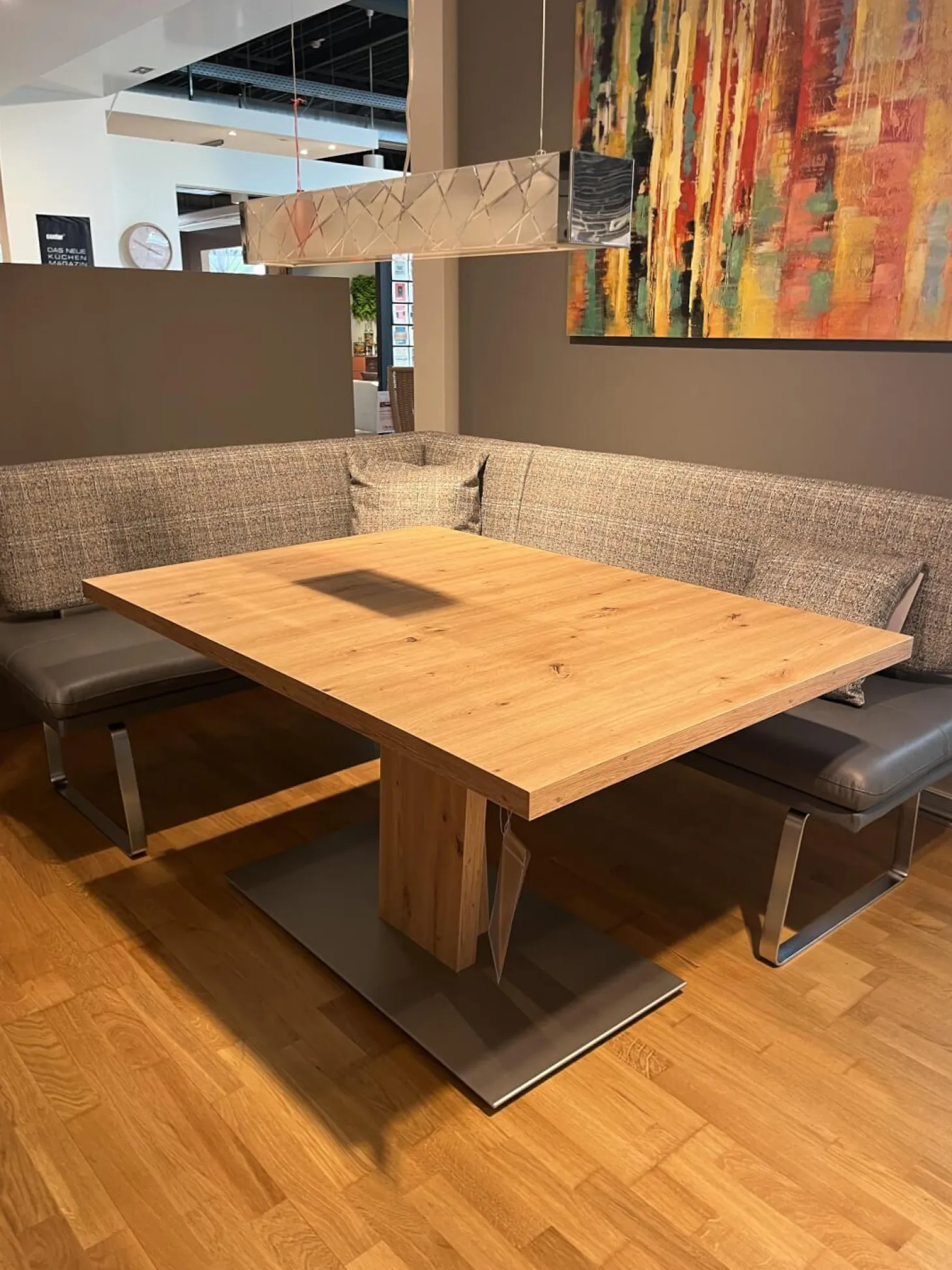 Funktionstisch Vari Artisan Eiche Nachbildung Bodenplatte MDF Edelstahldekor Mit Ansteckplatte