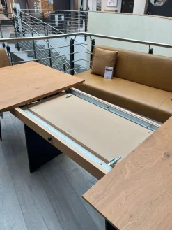 Funktionstisch Vari Platte Echtholzfurnier Asteiceh Natur Wangen MDF Schwarz Struktur Mit Synchronauszug