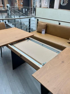 Funktionstisch Vari Platte Echtholzfurnier Asteiceh Natur Wangen MDF Schwarz Struktur Mit Synchronauszug