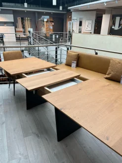 Funktionstisch Vari Platte Echtholzfurnier Asteiceh Natur Wangen MDF Schwarz Struktur Mit Synchronauszug