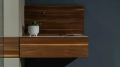 Garderobe Nussbaumholz Massiv Geölt Spiegel Glas