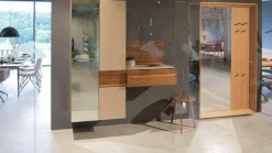 Garderobe Nussbaumholz Massiv Geölt Spiegel Glas