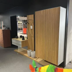 Garderobe Eiche Naturöl Und Glas Pearl Weiß Inklusive 4 Schuhfächer Aus Holz