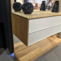 Garderobe Eiche Naturöl Und Glas Pearl Weiß Inklusive 4 Schuhfächer Aus Holz