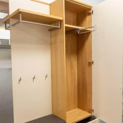 Garderobe Kira Eiche Sand Lack Crema Creme Leder 1 Hermes Bruin Schwarz Grau Griffe Metall