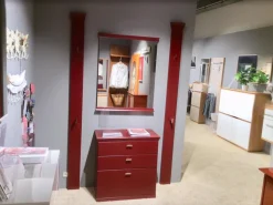 Garderobe Korsika Lack Dark Red Rot Griffe Metall