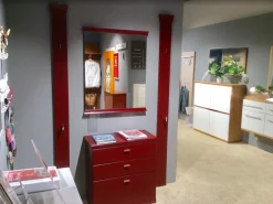 Garderobe Korsika Lack Dark Red Rot Griffe Metall