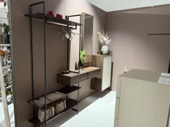 Garderobe Lina Asteiche Gebürstet Tabak Geölt Gestell Metall Schwarz Mit Sichtböden