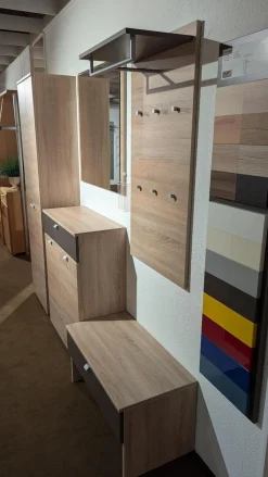 Garderobe Multi Color Una Bardolino Eiche Dekor Absetzung Lava Dekor Grau