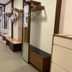 Garderobe Nexus 215 Nussbaum Lacobel Schwarz mit Spiegel