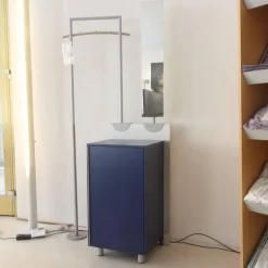 Garderobe Paco Paneel 11 Abet Millerighe Blau Mit Spiegel Und Garderobensattel