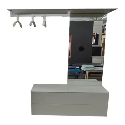 Garderobe S7 Lack Grau-Weiß 27 Inklusive 3 Kleiderbügel