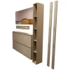 Garderobe Tando Glattlack 408 Terra Grau Beige Eiche Sahara Griffe Metall