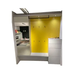 Garderobe Tando Glattlack 407 Steingrau Weiß Grau Paneel Glattlack 496 Lemon Gelb Mit Beleuchtung