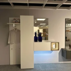 Garderobe Tetrim Lack Reinweiss Rahmen Silberfarbig