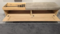 Garderobe V Organo Coming Wildeiche Rustiko Bank Stoff Vintage Quarz Grau Mit Beleuchtung