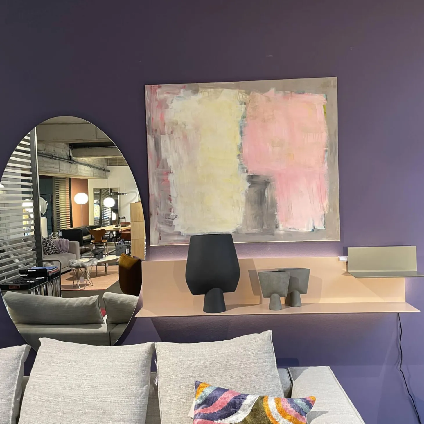 Garderobenlösung Lilu Winkelregal Lack Rosenquarz Winkelregal Lack Manor Spiegel mit Beleuchtung