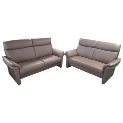 Garnitur 50018 Leder Impression Muskat Braun Füße M 03 Metall