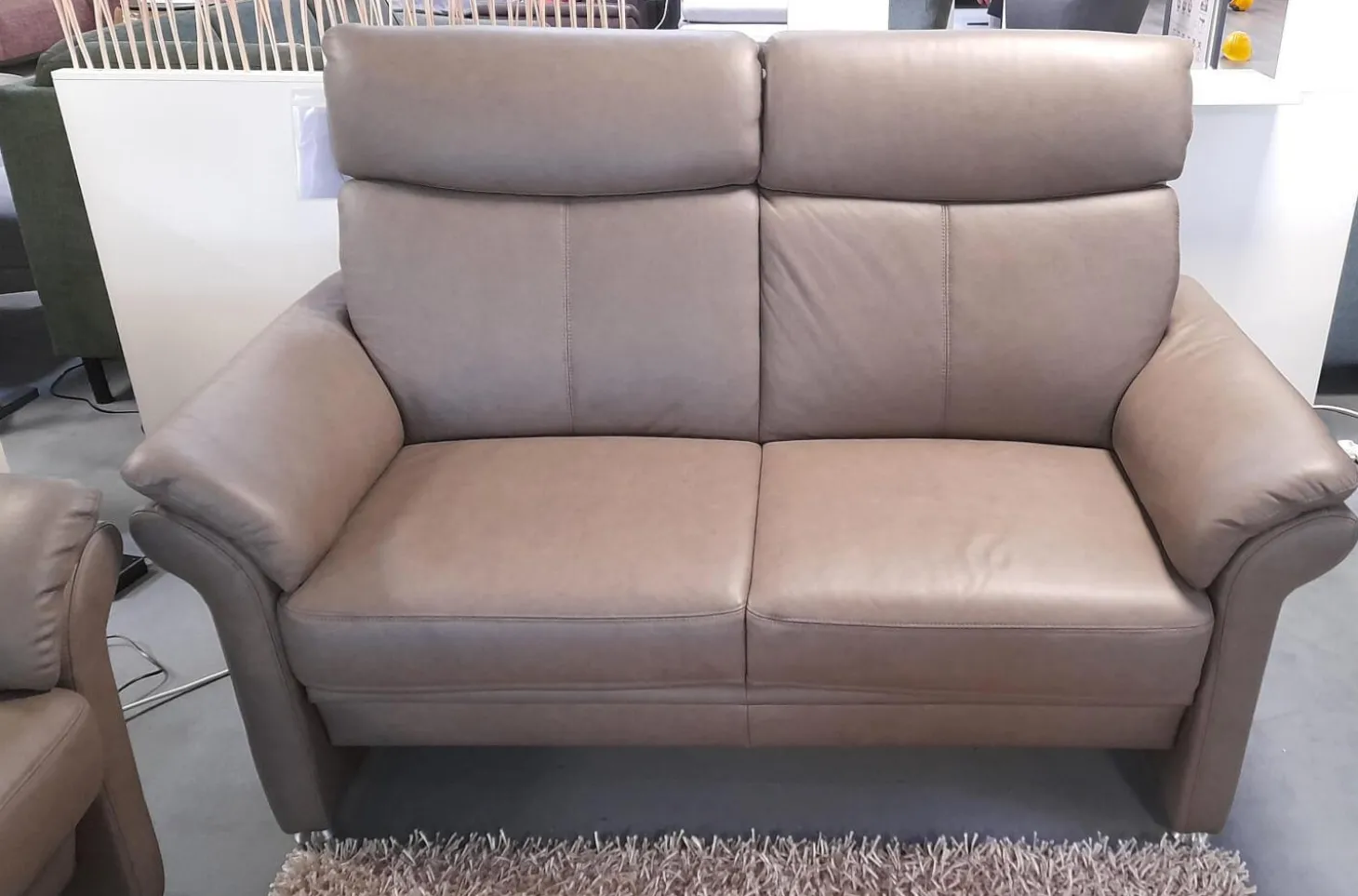 Garnitur 50018 Leder Impression Muskat Braun Füße M 03 Metall