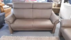 Garnitur 50018 Leder Impression Muskat Braun Füße M 03 Metall