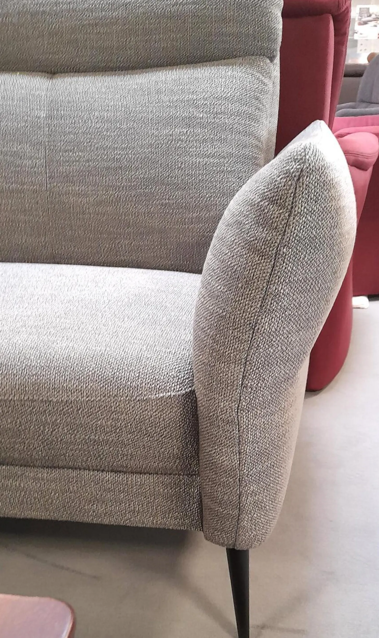 Garnitur 50023 Stoff Lavado Fresh Grau Füße M 20 Schwarz Matt