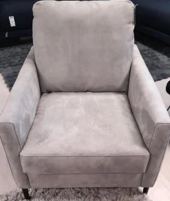 Garnitur 34102 Stoff V 5221 Light Grey Grau Fuß FS 1 Schwarz mit Sessel