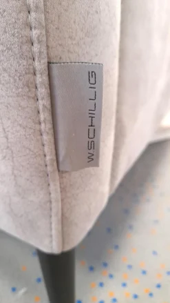 Garnitur 34102 Stoff V 5221 Light Grey Grau Fuß FS 1 Schwarz mit Sessel