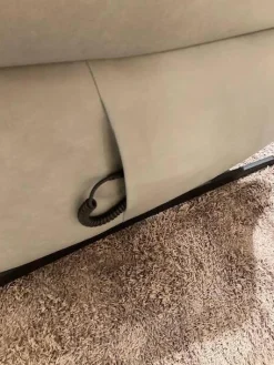 Garnitur 6270 Und 7270 Bezug Leder Longlife Soft 22 Jade Blau Grau Füße Metall Schwarz Inklusive Manuell Ausklappbaren Kopfstützen