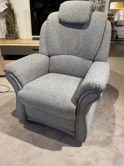 Garnitur Aachen Stoff Q2 Uni Eisblau Grau mit Sessel