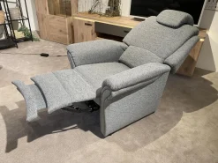 Garnitur Aachen Stoff Q2 Uni Eisblau Grau mit Sessel